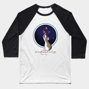 Cute Rat and planets Baseball T-Shirt